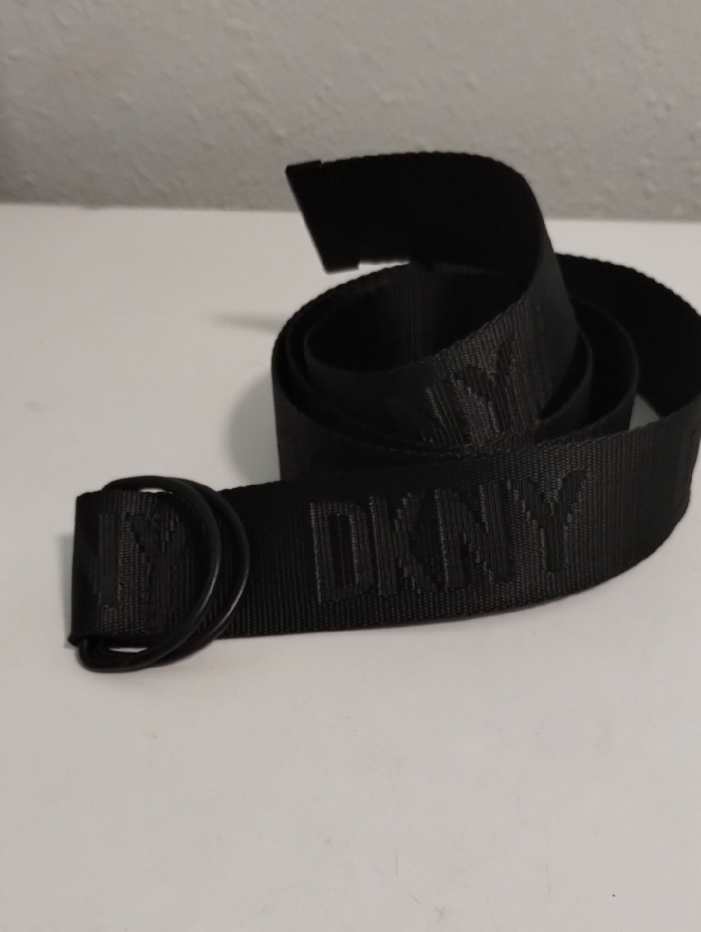 DKNY Black Webbing Belt Bag Strap with Matte D-Rings